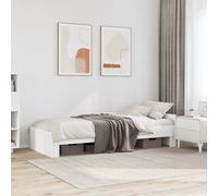 Bed frame White Small Single 75x190cm Engineered Wood Slatted Base Child Rails