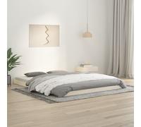 Bed frame White Solid Pine 150x200 cm King Size Rustic Modern Wooden Slatted bed [EEK: A]