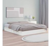 Bed Frame White Solid Pine 180x200 cm Super King Elegant Modern Sturdy Platform