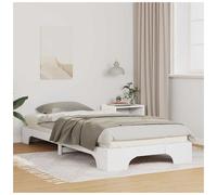 Bed Frame White Solid Pine 80x210 cm Platform Slatted Modern Single No Boxspring