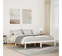 Bed frame White Solid Pine 80x210cm Extra Long Slatted Low Profile Rustic Scandi