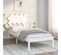 Bed frame White Solid Pine 90x190cm Single Wooden Headboard Slatted Rustic Small [EEK: D]