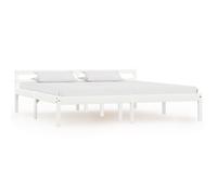 Bed frame White Solid Pine 90x200cm Single Wooden Platform 206x96x50cm Slat Top