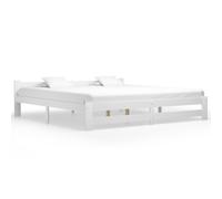 Bed frame White solid pine 90x200cm single wooden slatted 204x97x55 underbed22cm