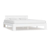 Bed Frame White Solid Pine 90x200cm Single Wooden Slatted Mattress Base UK Retro [EEK: A]