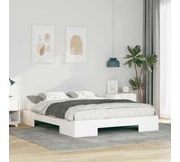 Bed Frame White Solid Pine Low Profile Platform Floor Bed with Storage Minimal. [EEK: A]