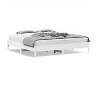 Bed frame White Solid Pine Wood 180x200 cm Plywood Slats Rustic Modern SturdyLeg