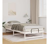 Bed frame White Solid Pine Wood 90x220 cm Minimalist Low Platform SpaceSaver Eco [EEK: A]
