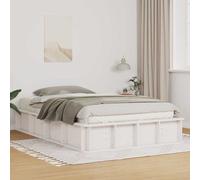 Bed Frame White Solid Pine Wood Double 135x190 cm Modern Low Platform 200x153cm