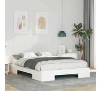Bed frame White Solid Pine Wood Low Profile Floor Storage Double 140cm Modern UK [EEK: A]