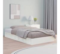 Bed frame White Solid Pine Wood Small Single 75x190 cm Sturdy Elegant Classic UK