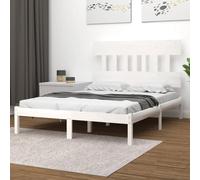 Bed frame White Solid Pinewood 2FT6 Small Single 75x190cm Headboard Solid Slats