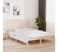 Bed frame White Solid Pinewood 2FT6 Small Single 75x190cm Rustic Headboard Slats