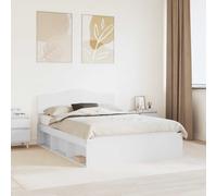 Bed Frame White Super King 160x200cm Engineered & Solid Pine Wood Modern EasyAsm [EEK: A]