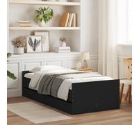 (black, 75 x 190 cm) vidaXL Bed Frame with Drawers Storage Bed Base Bedstead Smoked Oak 90x200 cm
