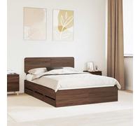 Bed Frame with Drawer with Headboard with Storage Engineer Wood Modern vidaXL