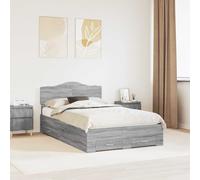 Bed Frame with Drawer Grey Sonoma 120 x 190 cm Engineered Wood