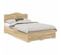 Bed Frame with Headboard with Drawer Engineered Wood Storage Modern vidaXL