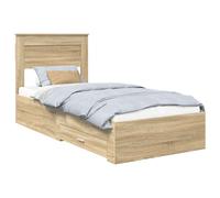 Bed Frame with Headboard with Drawer Engineered Wood Storage Modern vidaXL