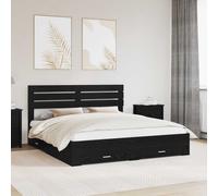 Bed Frame with Drawer with Headboard Manual Engineered Wood