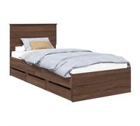Bed Frame with Drawer with Headboard with Storage Engineer Wood Modern vidaXL