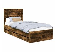 Bed Frame with Drawer with Headboard with Storage Engineer Wood Modern vidaXL