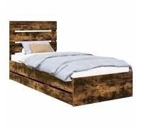 Bed Frame with Drawer with Headboard with Storage Engineer Wood Modern vidaXL