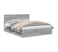Bed Frame with Drawer with Headboard with Storage Engineer Wood Modern vidaXL
