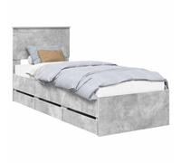 Bed Frame with Drawer with Headboard with Storage Engineer Wood Modern vidaXL