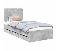 Bed Frame with Drawer with Headboard with Storage Engineer Wood Modern vidaXL