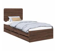 Bed Frame with Drawer with Headboard with Storage Engineer Wood Modern vidaXL