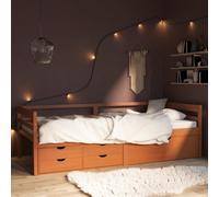 Bed Frame with Drawers and Cabinet Bed Base Bedstead Solid Wood Pine vidaXL