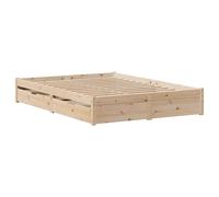 Bed Frame with Drawers Base Bedstead 160x200 cm Solid Wood Pine vidaXL