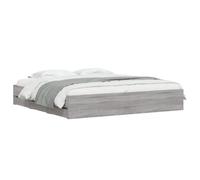 Bed Frame Grey Sonoma 160x200 cm Engineered Wood with 2 Drawers Plywood Slats UK [EEK: A]