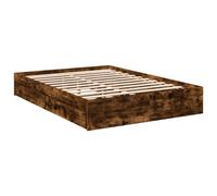 Bed Frame with Drawers Base Smoked Oak 140x190 cm Engineered Wood vidaXL