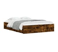 Bed Frame with Drawers Base Smoked Oak 140x200 cm Engineered Wood vidaXL