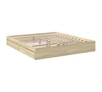 Bed Frame with Drawers Base Sonoma Oak 200x200 cm Engineered Wood vidaXL