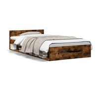 (concrete grey, 180 x 200 cm) vidaXL Bed Frame with Drawers Bed Base Smoked Oak 200x200 cm Engineered Wood