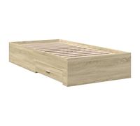 Bed Frame with Drawers Bed Base Mattress Foundation Engineered Wood vidaXL