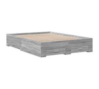 (smoked oak, 135 x 190 cm) vidaXL Bed Frame with Drawers Bed Base Grey Sonoma 140x200 cm Engineered Wood