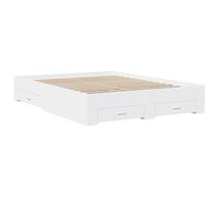 (smoked oak, 150 x 200 cm) vidaXL Bed Frame with Drawers Bed Base Grey Sonoma 140x200 cm Engineered Wood