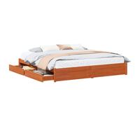 Bed Frame with Drawers Bed Base Mattress Foundation Solid Wood Pine vidaXL