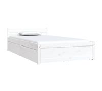 vidaXL Bed Frame without Mattress with Drawers White Single