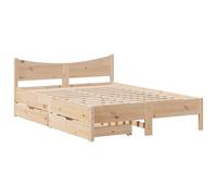 Bed Frame with Drawers Bedstead Base 160x200 cm Solid Wood Pine vidaXL