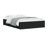 Bed frame with drawers Black 120x190 cm Engineered Wood Small Double Modern Bed [EEK: A]