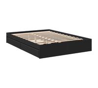Bed Frame with Drawers Black 135x190 cm Double Engineered Wood vidaXL