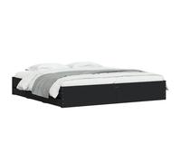 (black, 180 x 200 cm) vidaXL Bed Frame with Drawers Mattress Foundation Bed Base Engineered Wood