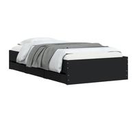 vidaXL Bed Frame with Drawers without Mattress Black 75x190 cm Small Single