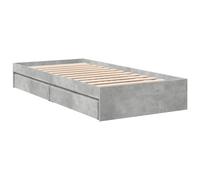 Bed Frame with Drawers Concrete Grey 100x200 cm Engineered Wood vidaXL