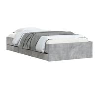 Bed Frame with Drawers Concrete Grey 90x190 cm Single Engineered Wood vidaXL
